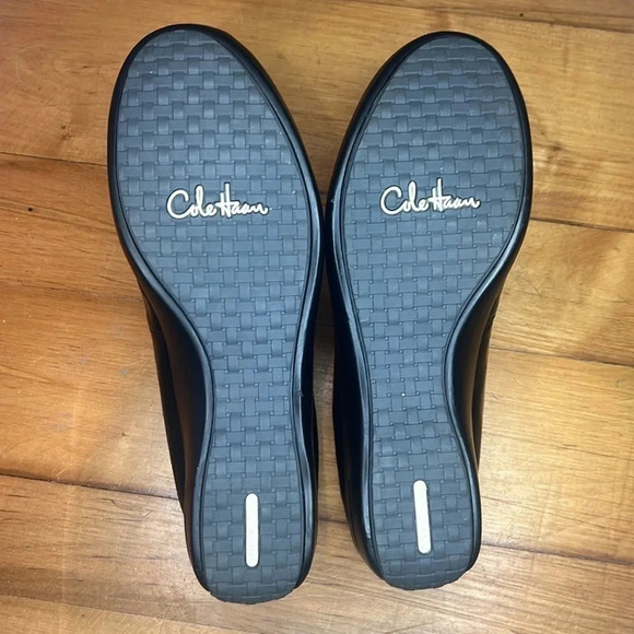 Cole Haan Mule Wedge Patent Leather Split Toe Slip-on Air Cushioning Black 7.5B - Picture 6 of 7